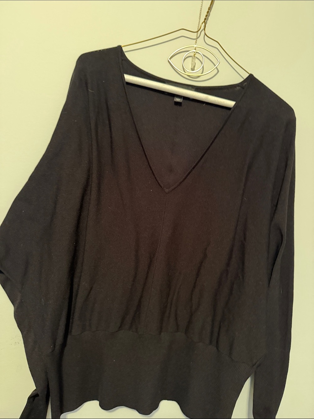 Express Black V-Neck Lightweight Sweater